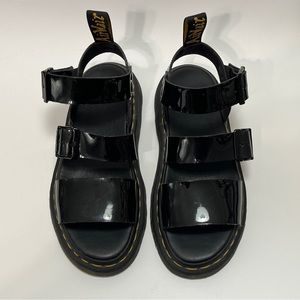 Dr. Martens Gryphon Patent Leather Gladiator Platform Sandals Size 39 / 8.5